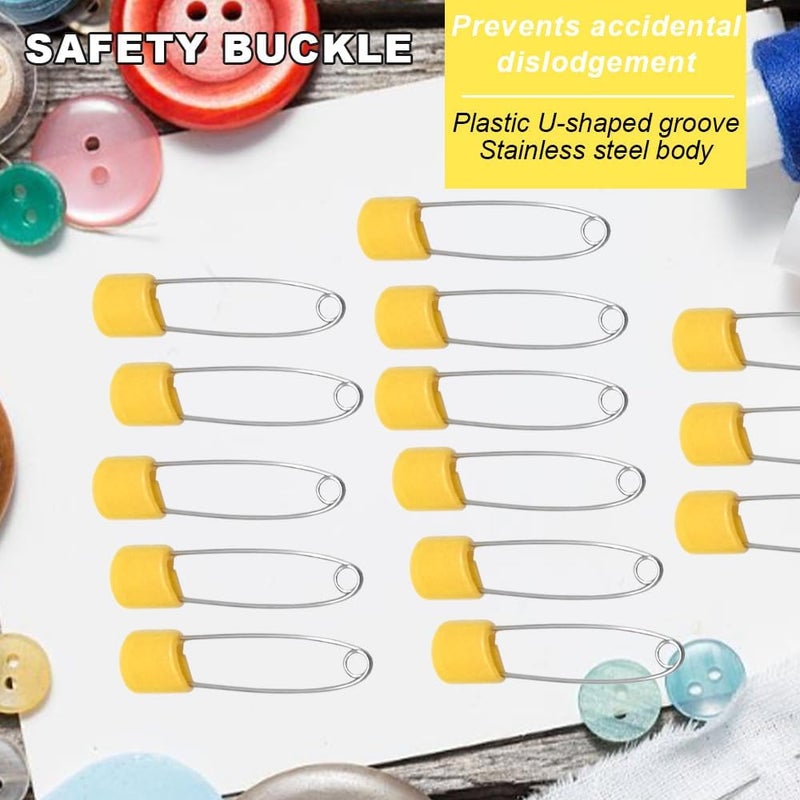 Yosawa 50Pcs 2.2" Plastic Head Safety Pin Nappy Cloth Diaper Safety Pins with Safe Locking Closures (Orange) - Image 5